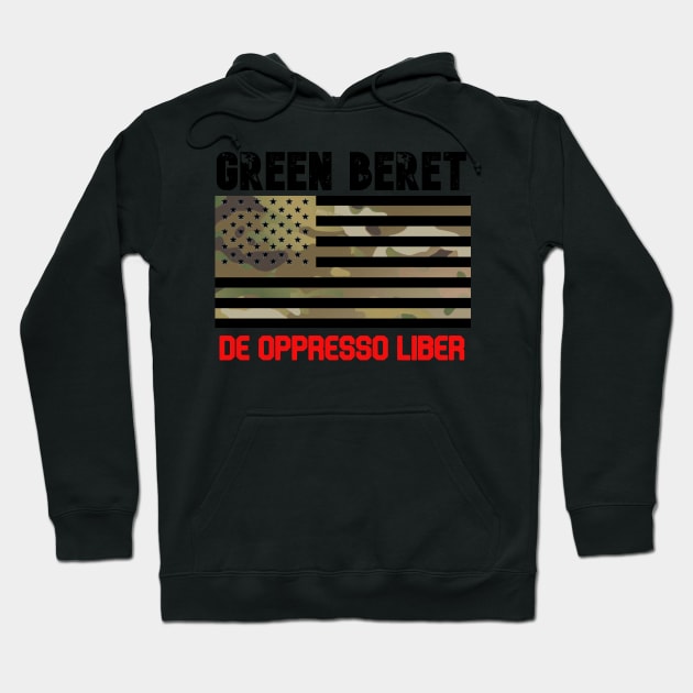 GREEN BERET FLAG USA Hoodie by Cataraga